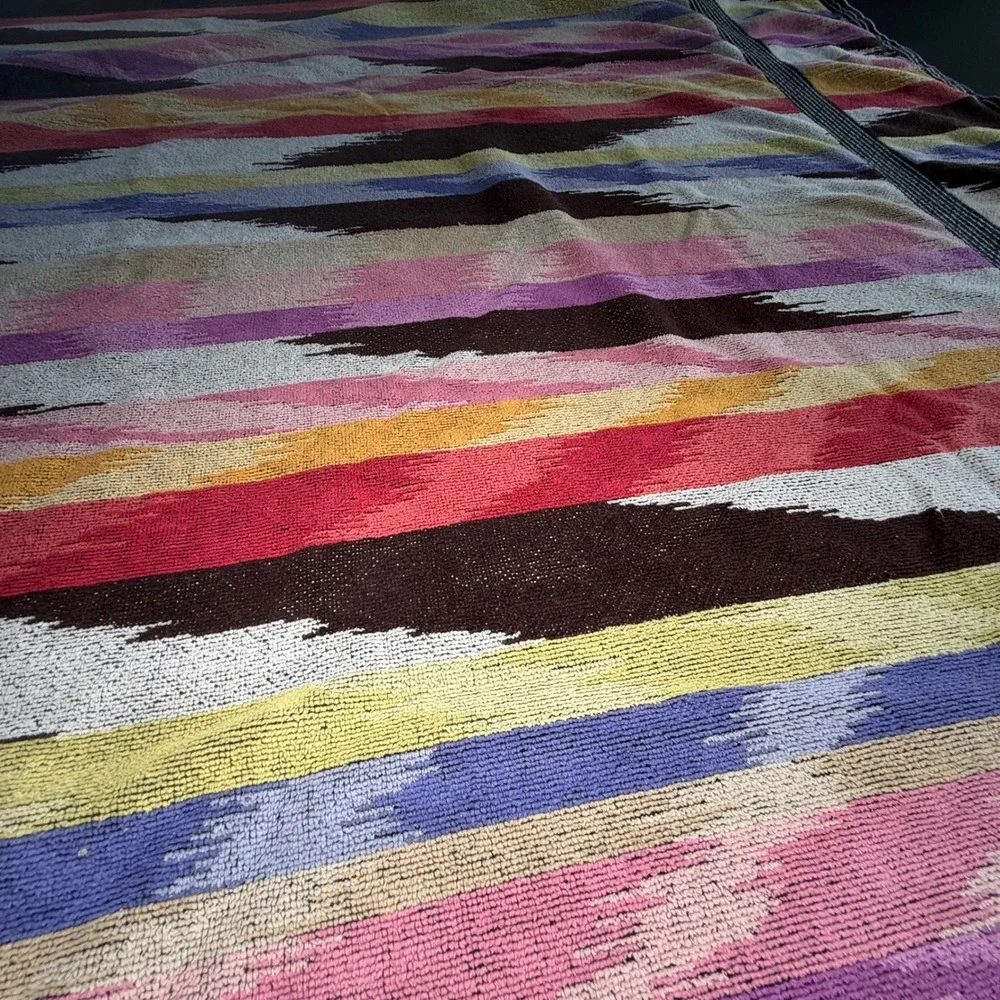 Missoni Home Bath Towel 37x54 Multicolor Yari Ikat Zigzag Cotton Design Italy‎